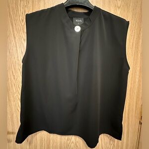 Week & Black Pearl Button Sleeveless Boxy Blouse Women’s S